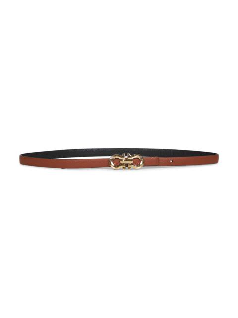 FERRAGAMO New cognac Gancini reversible belt