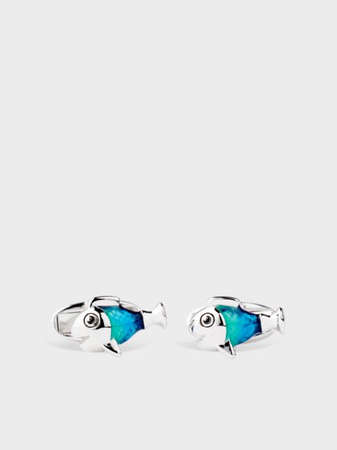 Paul Smith Blue and Green 'Fish' Cufflinks