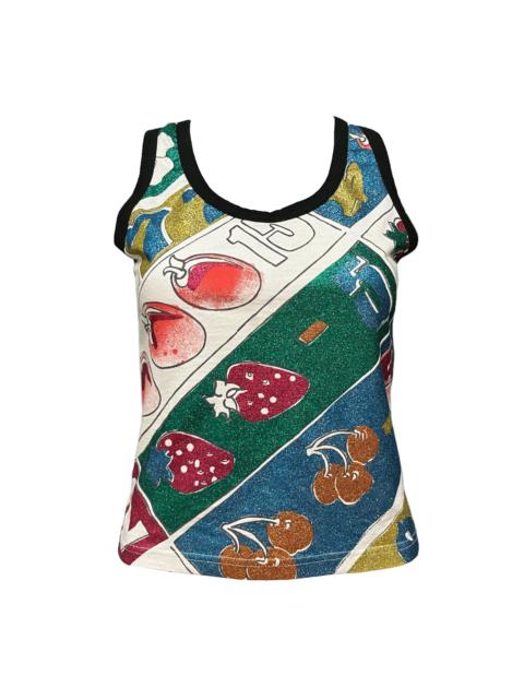 Dior CHRISTIAN DIOR Spring Summer 2002 Glitter Fruits Print Tank Top