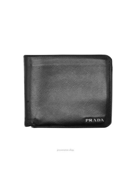 Prada Prada Logo Bifold Wallet - Black Saffiano Leather