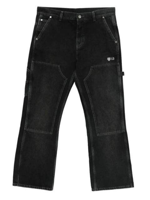 Off-White `Gothic Ow` Flare Carpenter Jeans