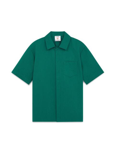 CASABLANCA Cotton Monogram Jacquard Short Sleeve Shirt