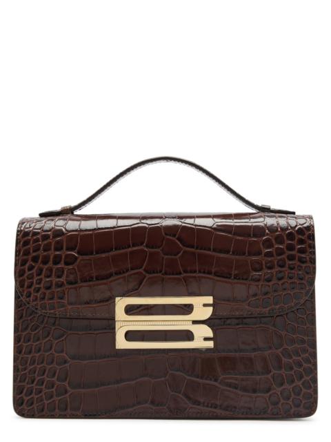 Victoria Beckham Victoria Beckham Dorian Small Crocodile-effect Leather top Handle bag