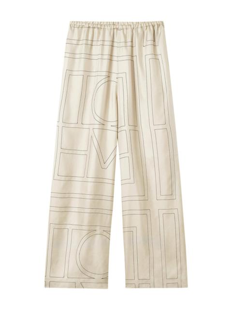 TOTEME MONOGRAM SILK PANTS
