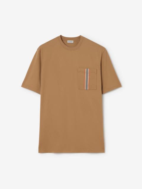Burberry Icon Stripe Trim Cotton T-shirt