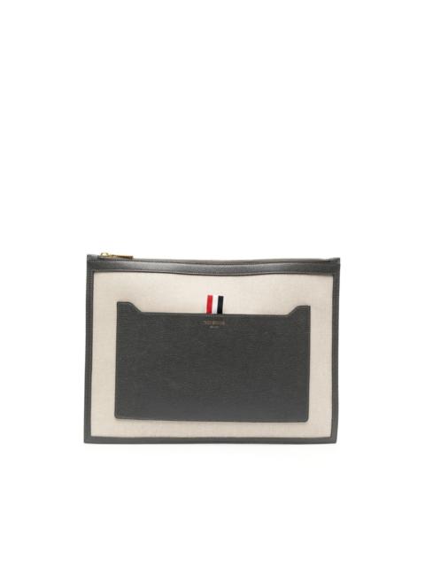 Thom Browne two-tone canvas document holder