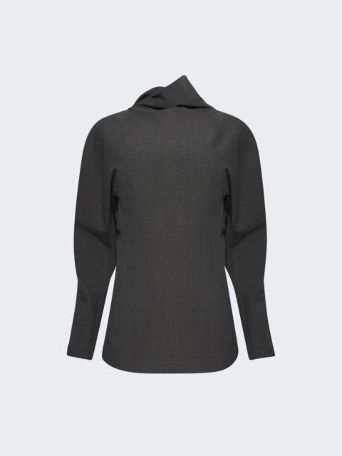 Bottega Veneta Stretch Tricotine Top Grey Melange