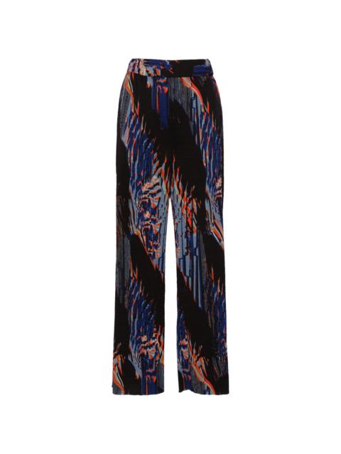 HENRIK VIBSKOV abstract-print plissé straight trousers