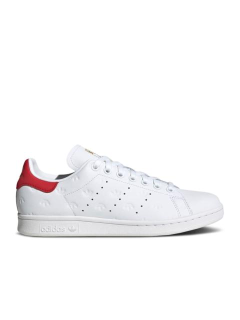 adidas WMNS STAN SMITH 'ALLOVER DEBOSSED TREFOILS - WHITE SCARLET'