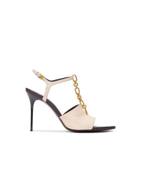 Balmain Sync leather sandals with heel