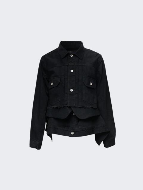 sacai Denim X Wool Melton Jacket Black