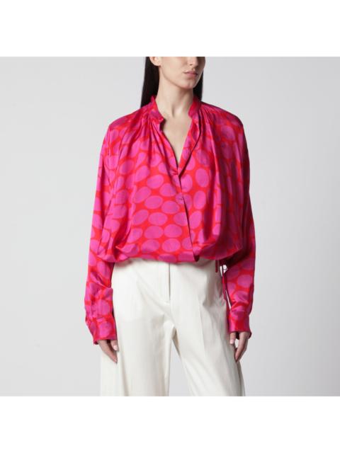 Dries Van Noten Dries Van Noten Crossed Shirt With Fuchsia Print Women