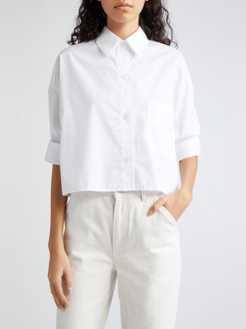 TWP TWP Next Ex Crop Button-Up Shirt in White at Nordstrom