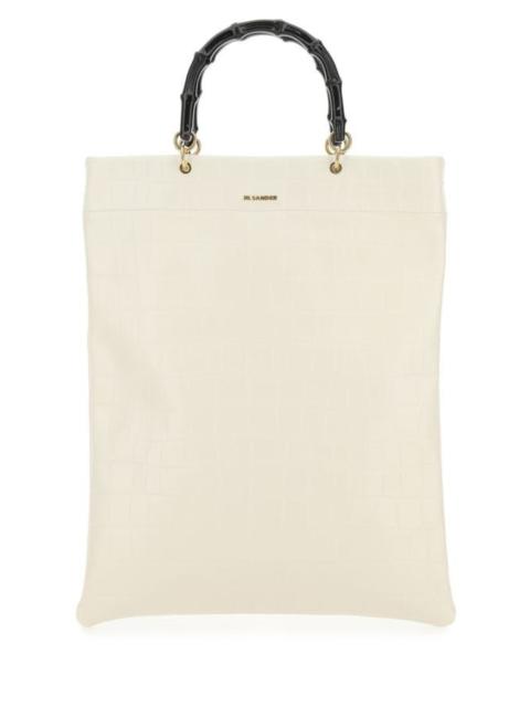 Jil Sander JIL SANDER Ivory Leather Medium Shopping Bag