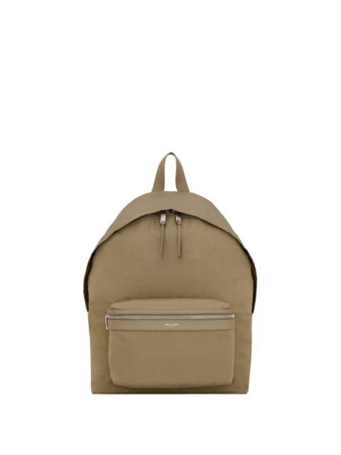SAINT LAURENT SAINT LAURENT City $1450 Tabacco Nylon/Leather Backpack New