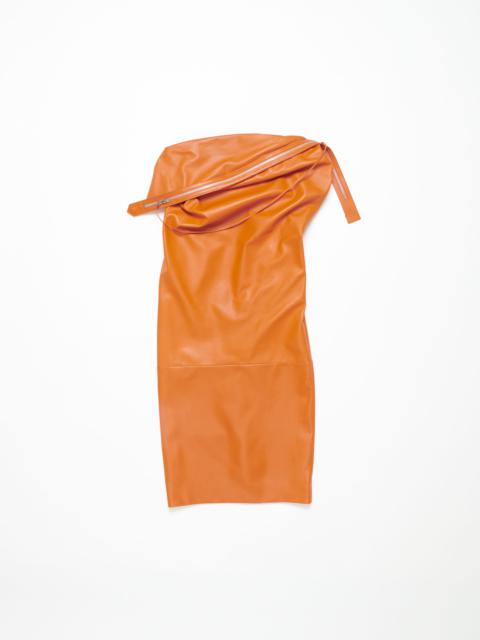 Leather zipper tape dress - Apricot orange