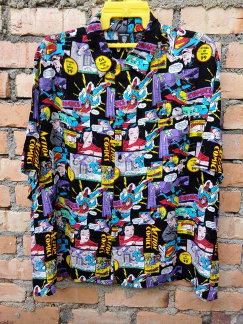 Other Designers Vintage 90s Dc Comic full print 100% rayon shirt XXL size
