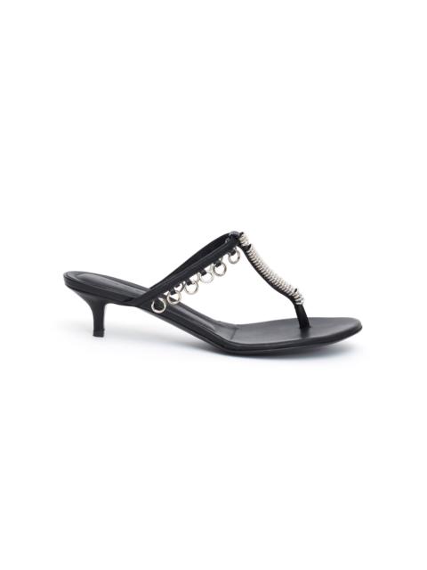 CHRISTOPHER ESBER Pierced Leather Kitten Heels black