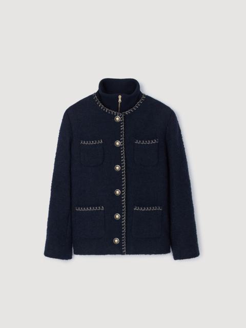 Sandro TWEED JACKET WITH REMOVABLE COLLAR