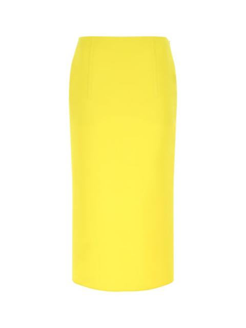 Prada Woman Yellow Satin Skirt