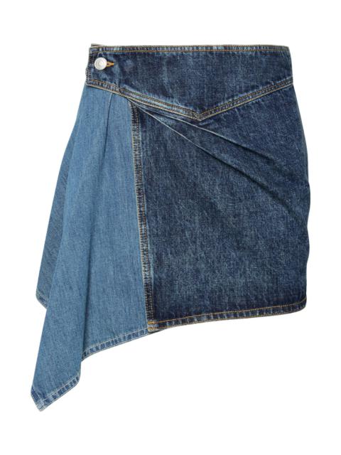 'junie' Blue Cotton Miniskirt