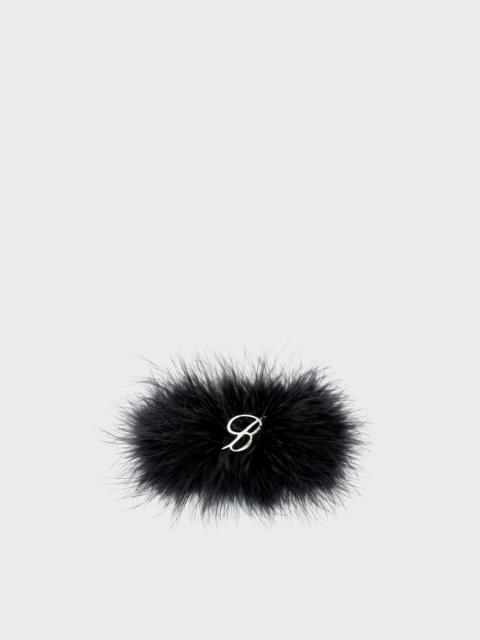 Blumarine MARABOU FEATHER BRACELET WITH B MONOGRAM IN METAL