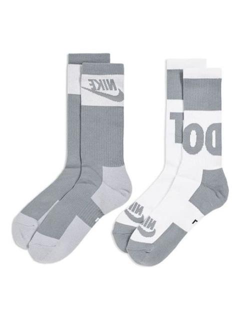 Nike Nike Logo Alphabet Jacquard Sports Socks 1 2 Pairs Gray SX5770-938