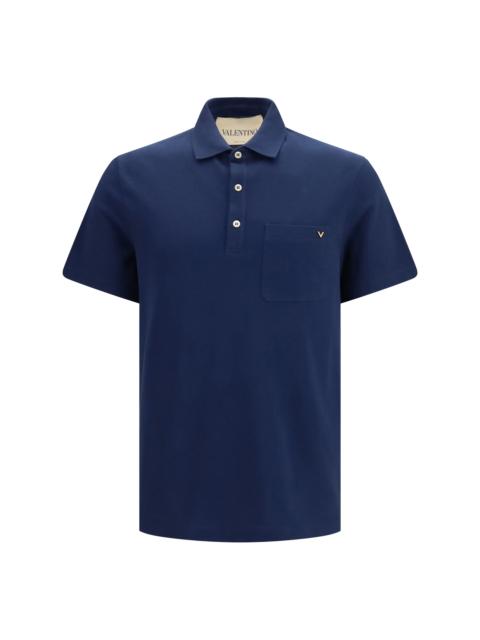 Valentino Valentino Cotton Piqué Polo With Vlogo