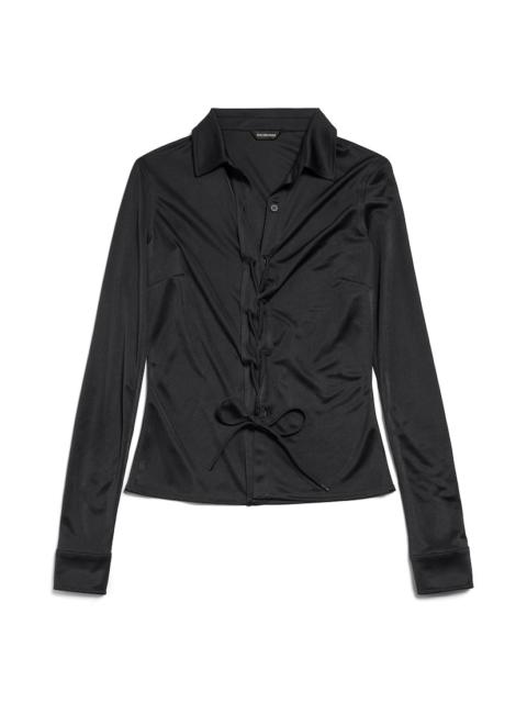 BALENCIAGA Women's Lace-up Shirt in Black