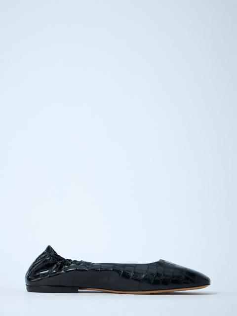Dries Van Noten Croc-Embossed Ballerina Flats