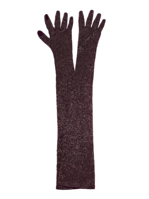 Wiederhoeft Opera Beaded Gloves burgundy