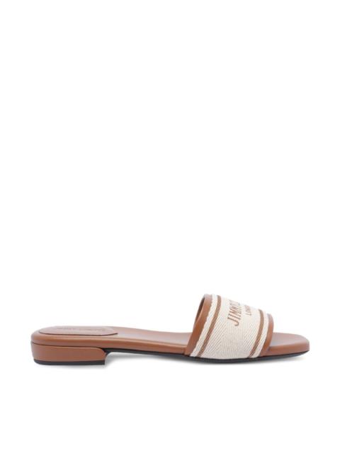 JIMMY CHOO Joa Flat canvas flat sandals