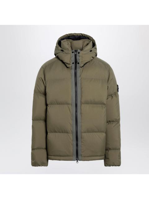 Stone Island Stone Island Military Green Ripstop Nylon Zip-Up Down Jacket Men