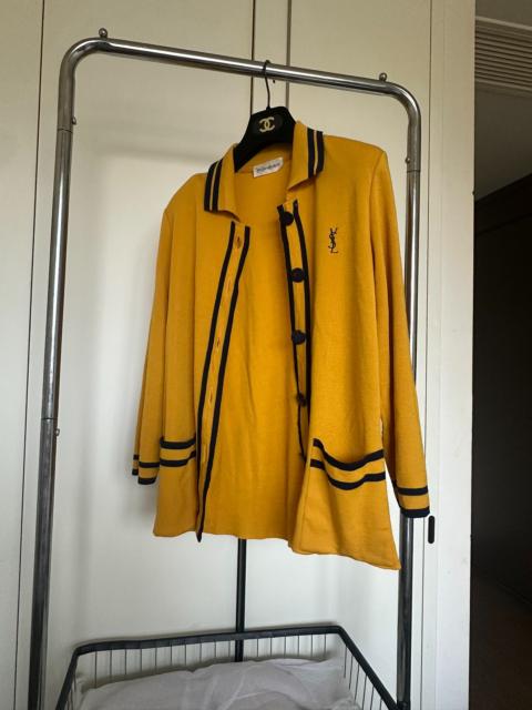 SAINT LAURENT YSL Saint Laurent vintage yellow wool knit cardigan