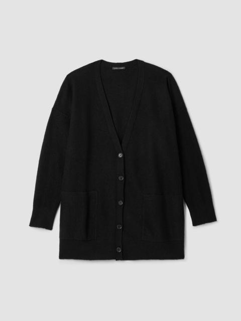 EILEEN FISHER Fine Felted Wool Long Cardigan in Regenerative Wool