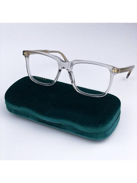 GUCCI NEW GUCCI LOGO GG0737O 016 Clear Gray Rectangle Men Eyeglasses