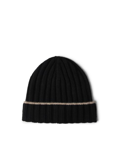 Brunello Cucinelli Brunello Cucinelli Cashmere rib knit beanie in Black at Nordstrom