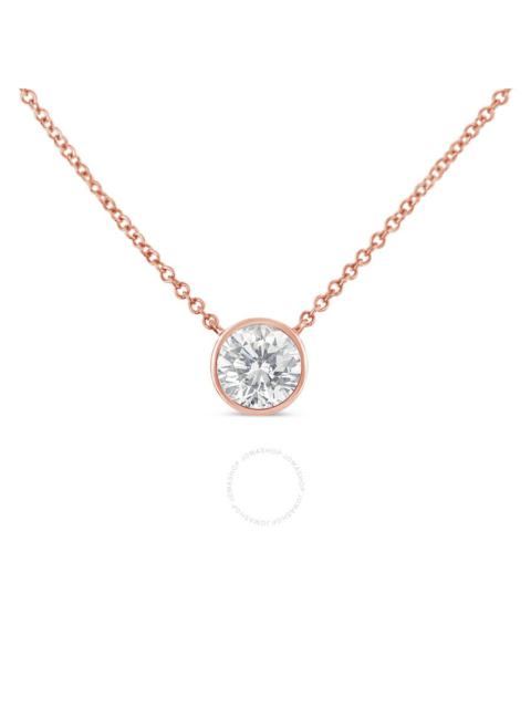 Other Designers Haus Of Brilliance - Haus of Brilliance 10K Rose Gold 1/10ct. TDW Solitaire Diamond Pendant Necklace(H-I,SI2-I1)