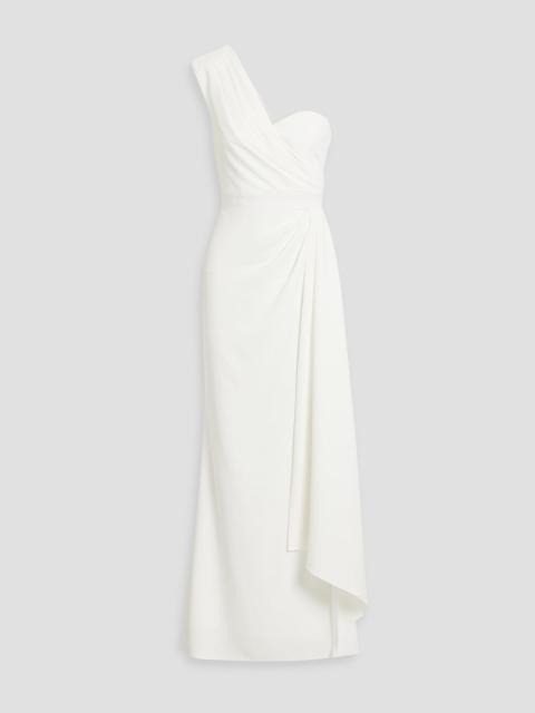 Other Designers One-shoulder draped crepe gown