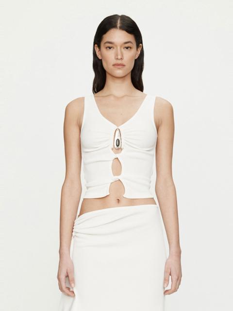 CHRISTOPHER ESBER Crystal Pendant Open Twist Tank