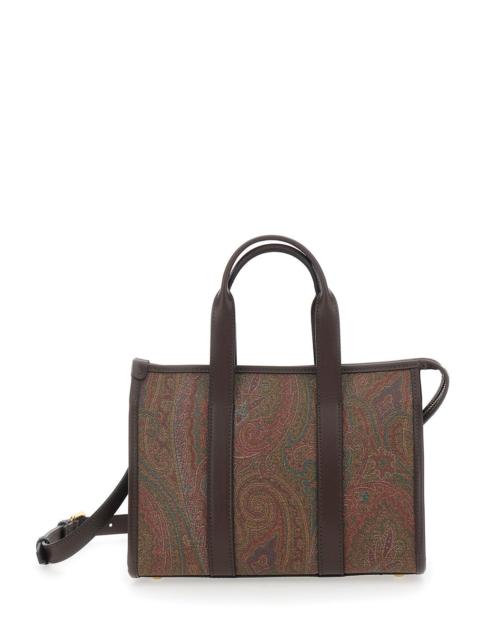 Etro Etro Women 'Arnica' Brown Small Handbag With Adjustable And Removable Shoulder Strap And All-Over Pa