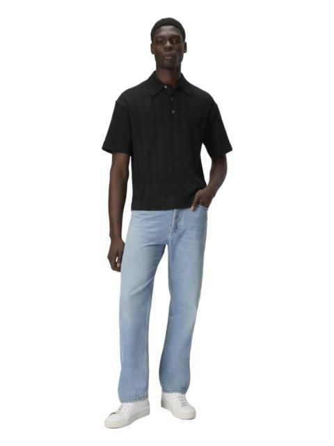 Missoni Missoni Cotton And Viscose Polo Shirt With Tone-on-tone Zigzag in Black at Nordstrom