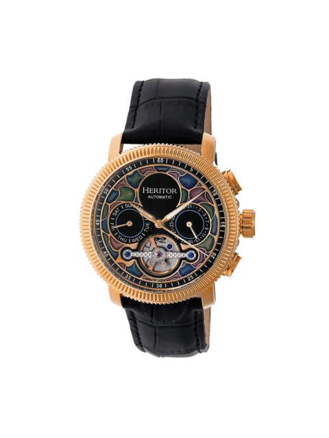 Other Designers Heritor Aura Vitreous Enamel Semi-Skeleton Dial Men's Watch HR3503