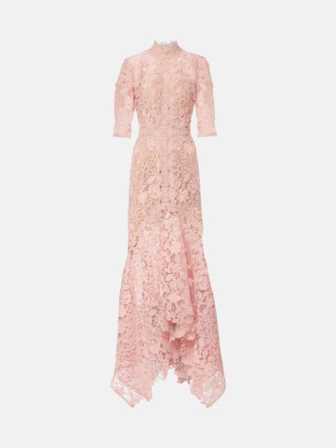 COSTARELLOS Floral lace gown