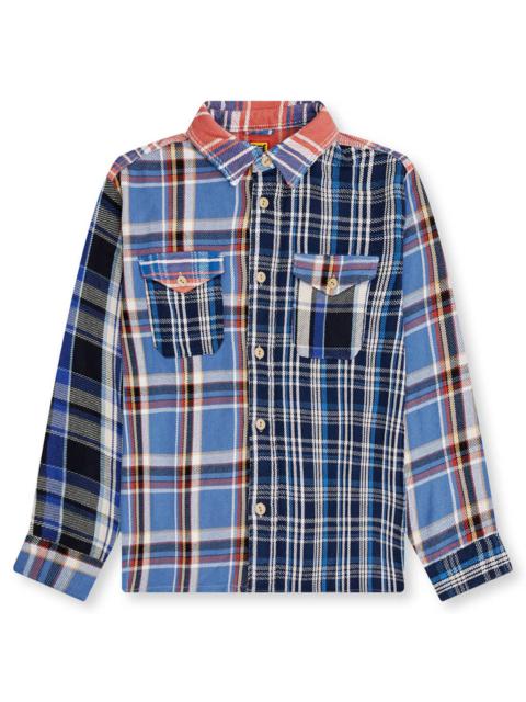 Human Made CRAZY CHECK L/S SHIRT - BLUE