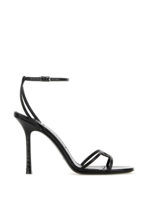 Jimmy Choo Women Black Leather Leo 100 Sandals