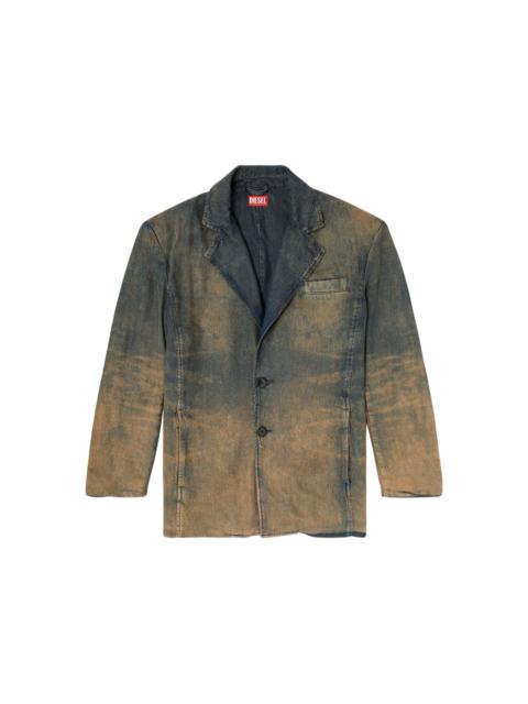 distressed denim blazer