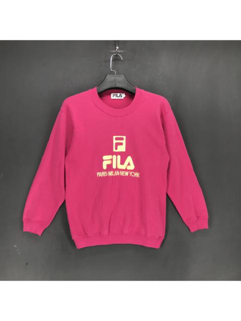 FILA Vintage Fila Embroidery Big Logo Pink Sweatshirts #1691-66