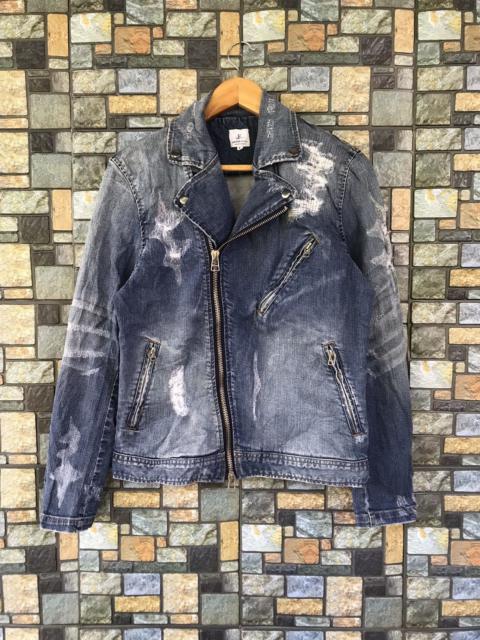 Other Designers Distressed Denim - Freedee Un Old Harajuku Double Collar Distressed Jacket
