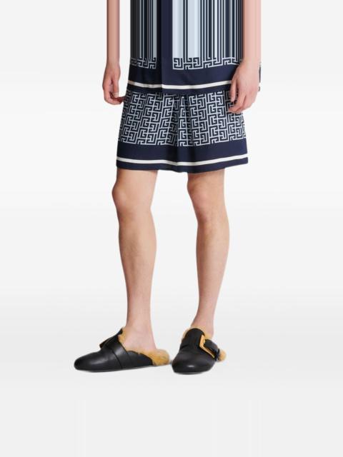 Balmain monogram-pattern shorts